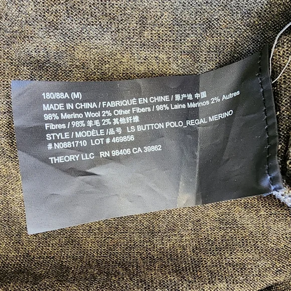 Theory Uniform Melange Long Sleeves Polo Size Medium - Picture 5 of 5